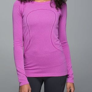 Lululemon swifty long sleeve striped size 4